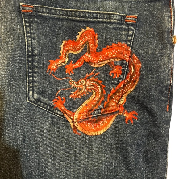 Stefano Ricci straight leg denim jeans custom hand painted dragon 🐉 - Picture 2 of 16